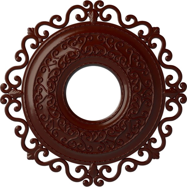 Ekena Millwork Orrington Ceiling Medallion (Canopies up to 6 1/4"), 22"OD x 6 1/4"ID x 1 3/4"P, Brushed Mahogany CM22ORBMF - main
